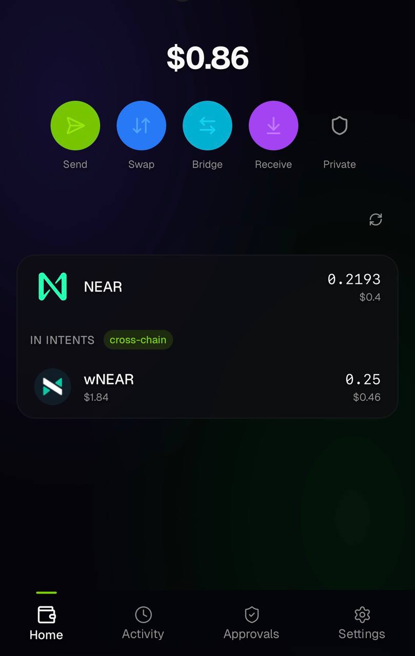 OutLayer Wallet - Send flow